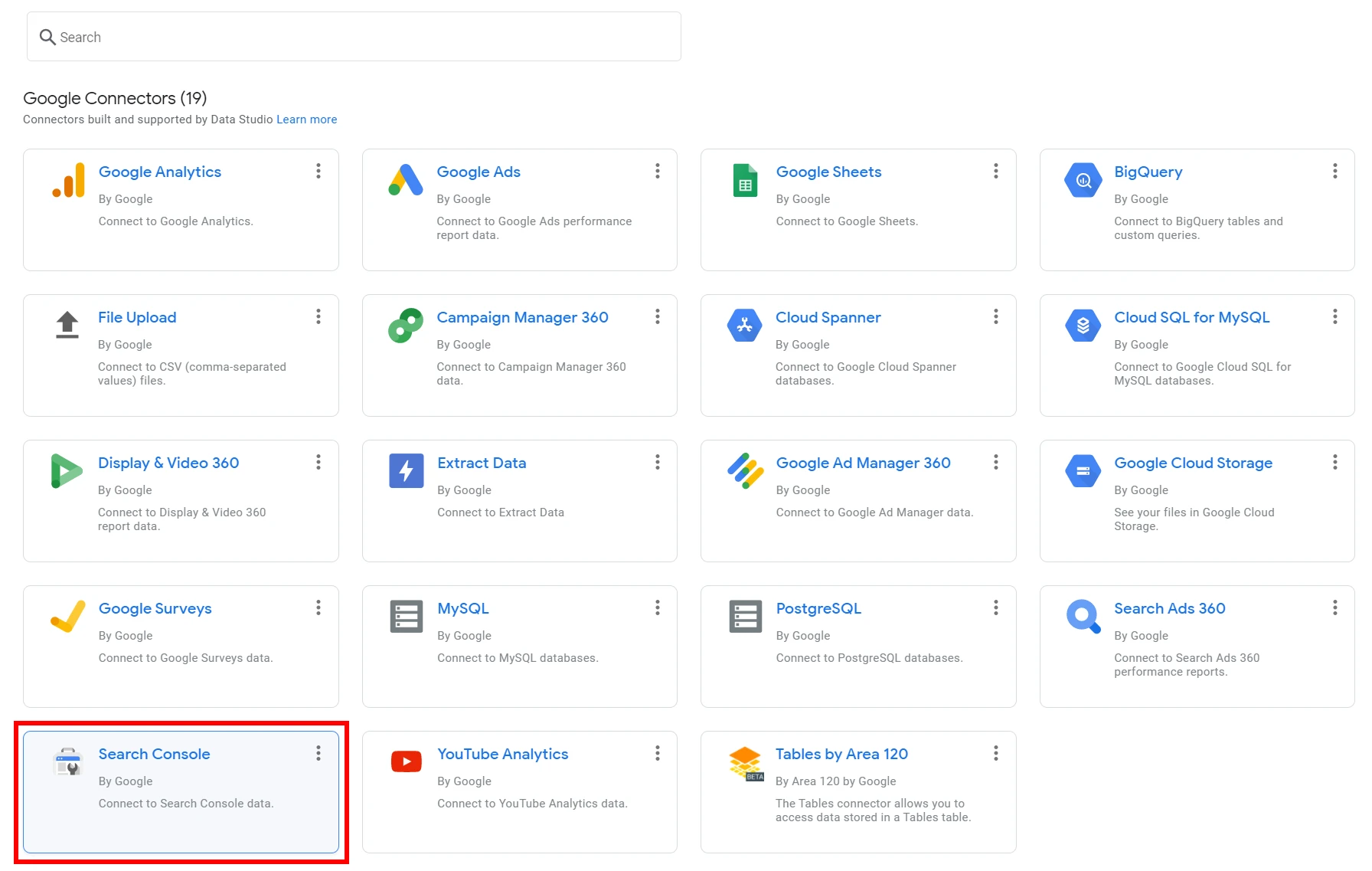 Conexiones de Search Console