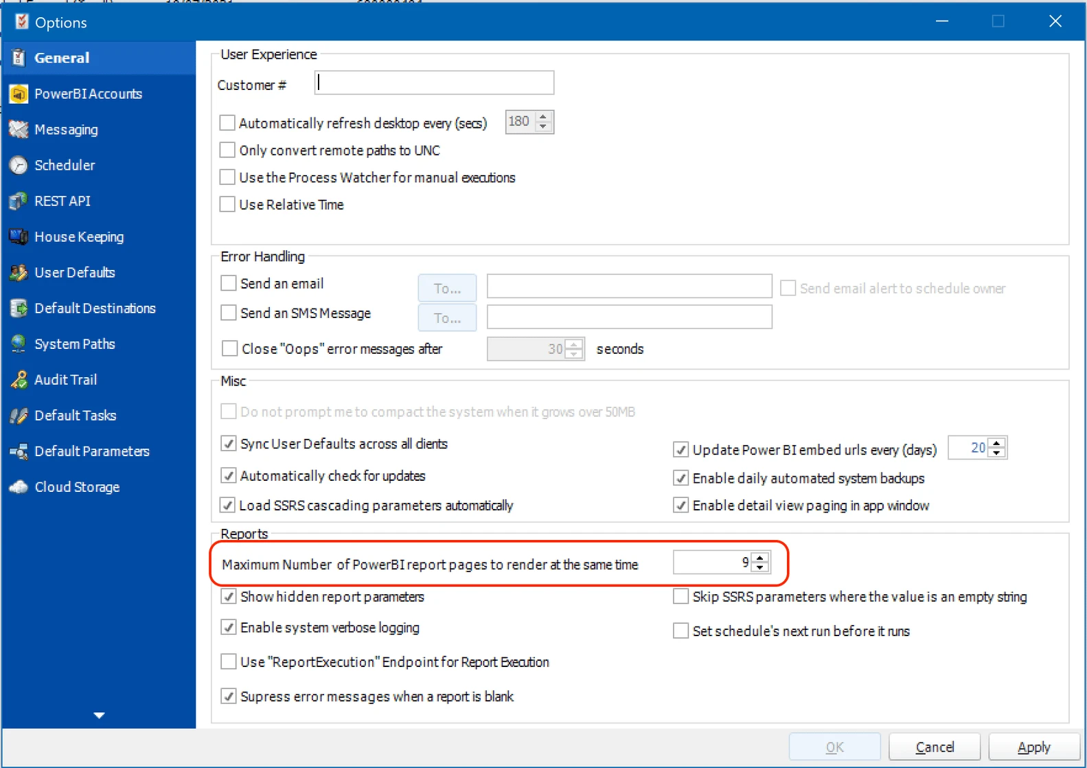 Representación de Power BI con PBRS